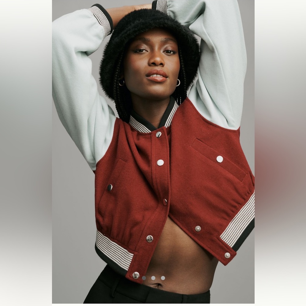 NWT, Maeve colorblock wool bomber jacket